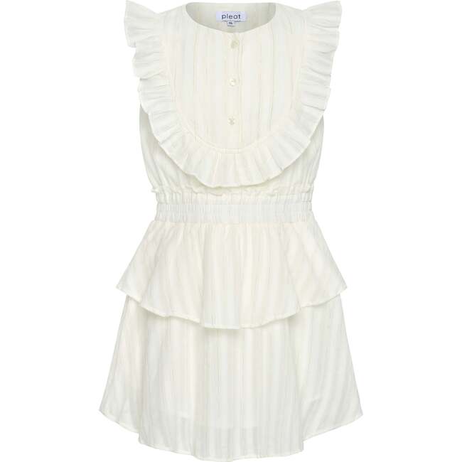 Jane Dress, White/Gold