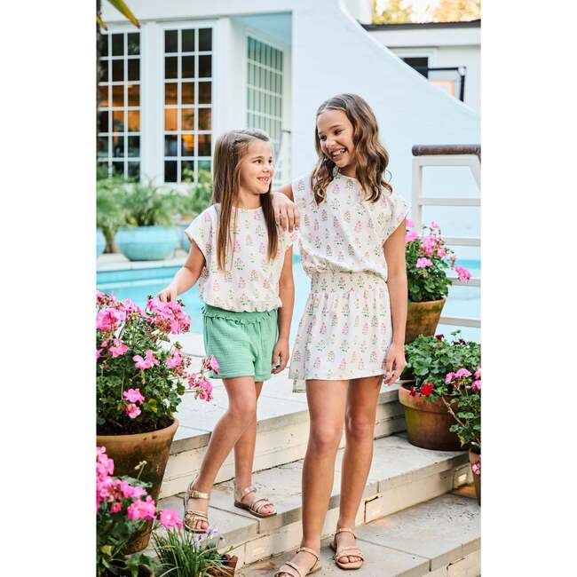 Josie Dress, White Floral Block Print