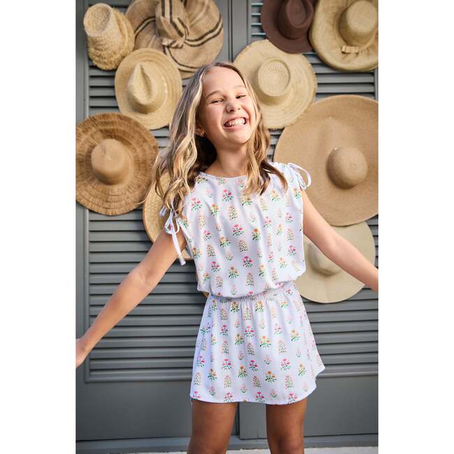 Helen Dress, Blue Block Print