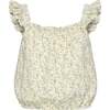 Talia Top, Cream Ditsy - Blouses - 1 - thumbnail