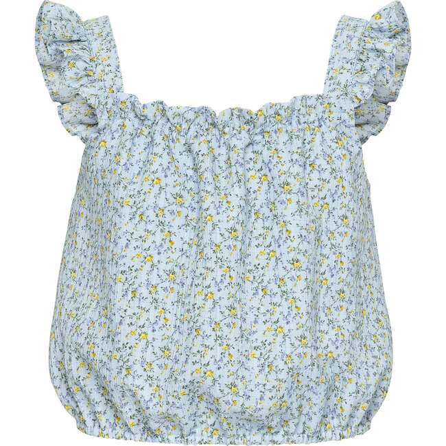 Talia Top, Blue Ditsy