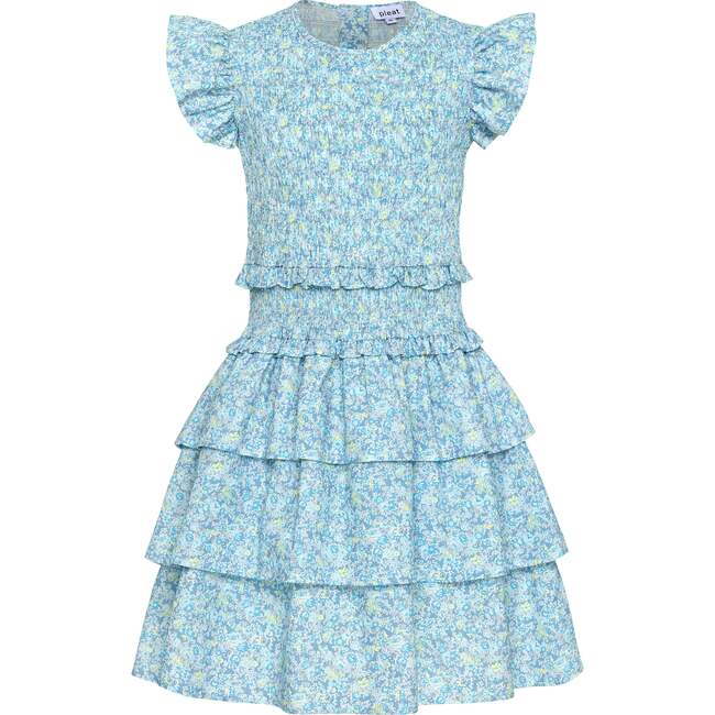 Claire Dress, Aqua Floral