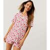 Sweet Strawberries Women's Luxe Pajama Short Set Red - Pajamas - 2