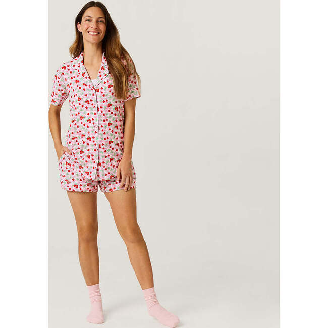 Sweet Strawberries Women's Luxe Pajama Short Set Red - Pajamas - 3