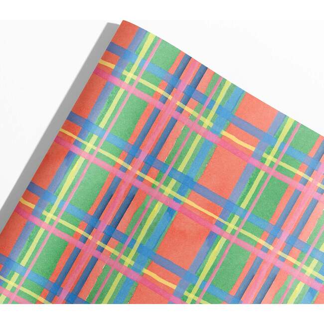 Watercolor Spring Plaid Gift Wrap