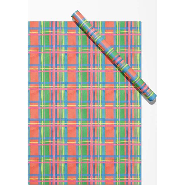 Watercolor Spring Plaid Gift Wrap