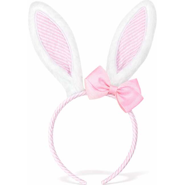 Seersucker Bunny Bow Ears, Pink