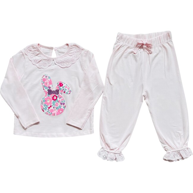 Liberty of London Childrens Bunny Face Frilled Pyjamas, Pink
