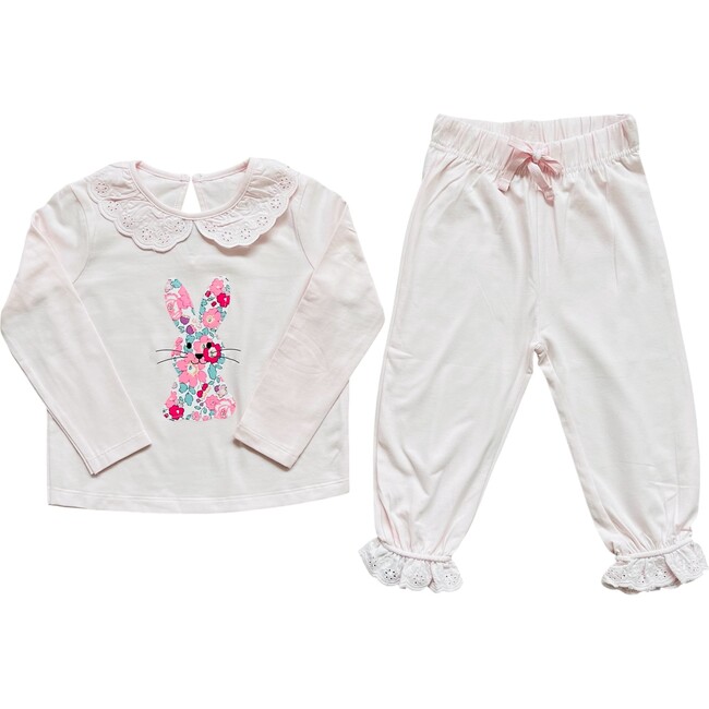 Liberty of London Childrens Bunny Frilled Pyjamas, Pink