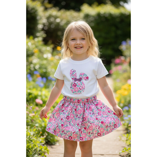 Liberty of London Childrens Bunny Face Short Sleeve T-Shirt, White