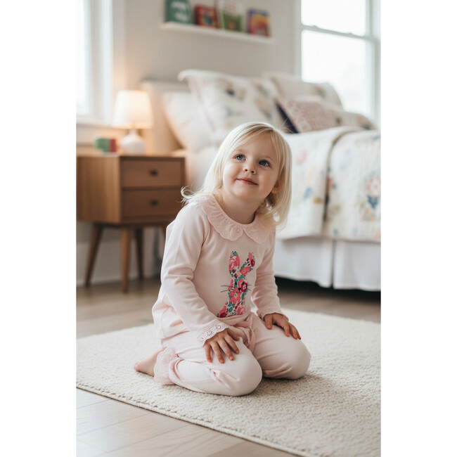 Liberty of London Childrens Bunny Frilled Pyjamas, Pink