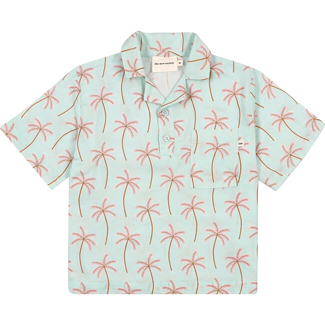 Baby Palm Springs All-Over Print Polo Shirt, Light Blue - Shirts - 1