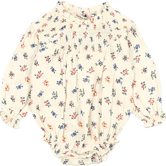 Babys Heaven Raglan Sleeve Romper, Mini Blossom Vanilla Cream - Rompers - 1
