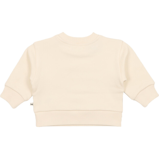 Babys Happy Place Ribbed Hem Sweater, Vanilla Cream - Sweaters - 2
