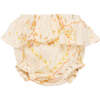 Baby Idara Floral Print Big Ruffle Tire Waist Bloomer, Cream - Bloomers - 1 - thumbnail