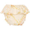 Baby Idara Floral Print Big Ruffle Tire Waist Bloomer, Cream - Bloomers - 2 - thumbnail