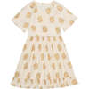 Loretta Floral Print V-Neck Short Raglan Sleeve Dress, Beige - Dresses - 4 - thumbnail