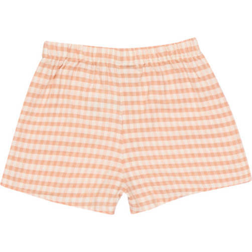 Baby Petra Gingham Elastic Waist Short, Pink - Shorts - 2