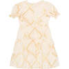 Idara Floral Print Round Neck Short Puff Sleeve Dress, Cream - Dresses - 3 - thumbnail