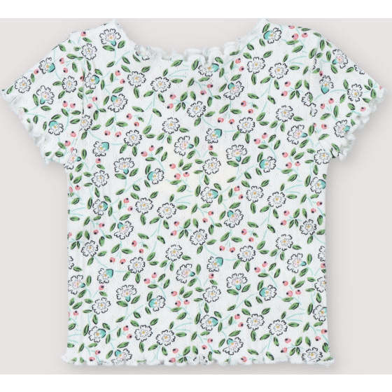 Nicolette Baby Tee Jasmine Flowers Print White - T-Shirts - 1
