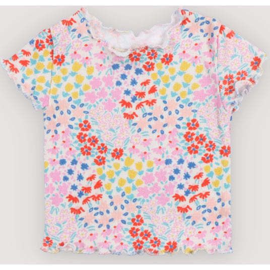 Nicolette Baby Tee Anemone Print Pink - T-Shirts - 1