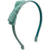 Shimmer Velvet Bow Headband, Mint - Hair Accessories - 1 - thumbnail