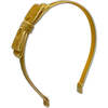 Shimmer Velvet Bow Headband, Yellow - Hair Accessories - 1 - thumbnail