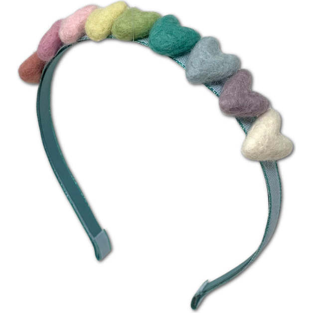 Rainbow Hearts Headband, Blue
