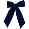 Big Velvet Bow, Navy - Hair Accessories - 1 - thumbnail