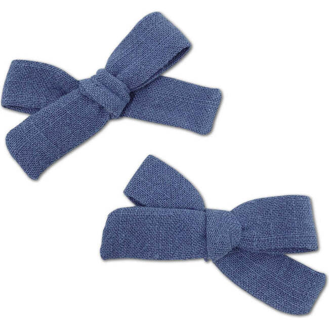 Skinny Ribbon Pigtail Bows, Blue