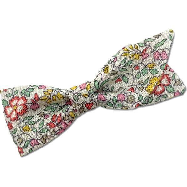 Petal Liberty of London Asymmetrical Alligator Clip Bow, Coral Floral - Hair Accessories - 1