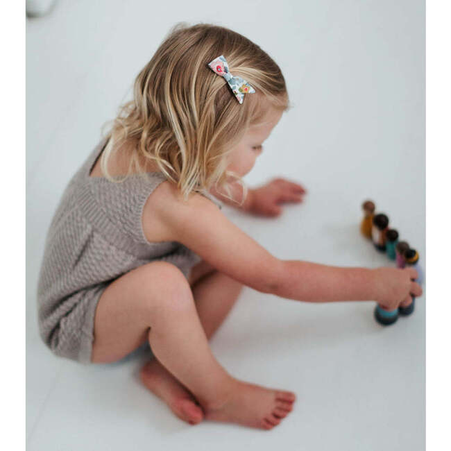 Petal Liberty of London Asymmetrical Alligator Clip Bow, Periwinkle Floral - Hair Accessories - 2