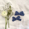 Skinny Ribbon Pigtail Bows, Blue - Hair Accessories - 3 - thumbnail