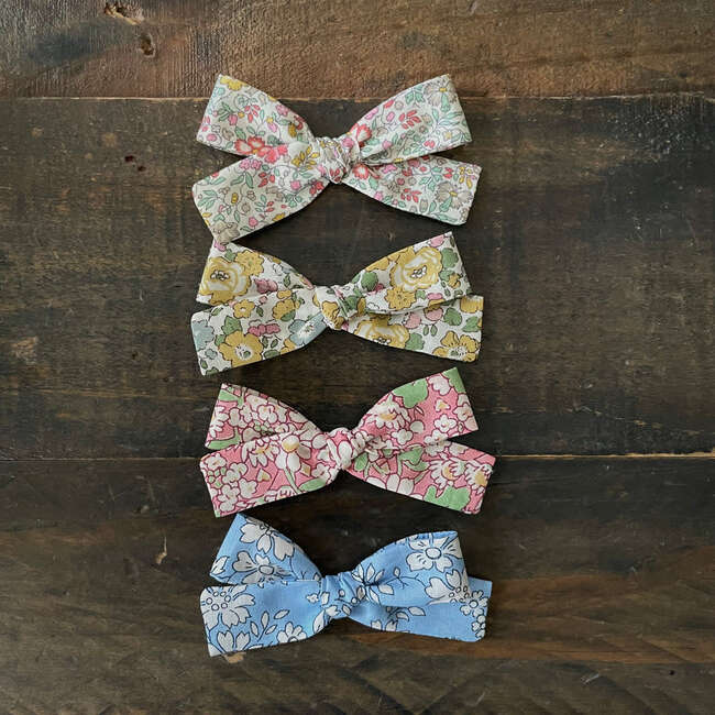 Skinny Liberty of London Hadn-Tied Ribbon Pigtail Bows, Periwinkle Floral (Set OF 2) - Hair Accessories - 4