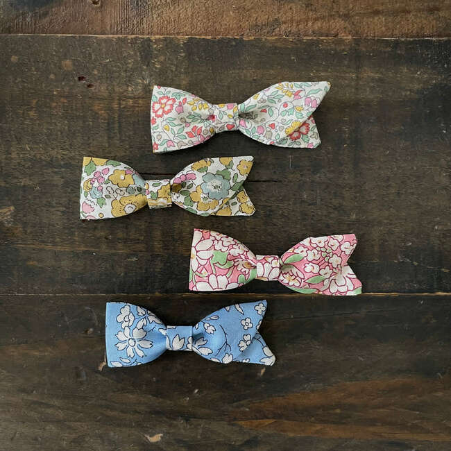 Petal Liberty of London Asymmetrical Alligator Clip Bow, Periwinkle Floral - Hair Accessories - 3