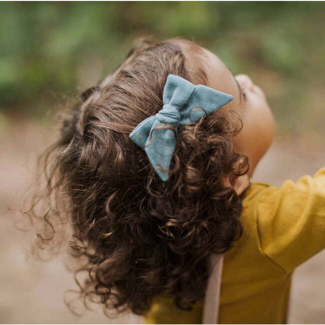 Hand-Tied Alligator Clip Bow, Olive - Hair Accessories - 2