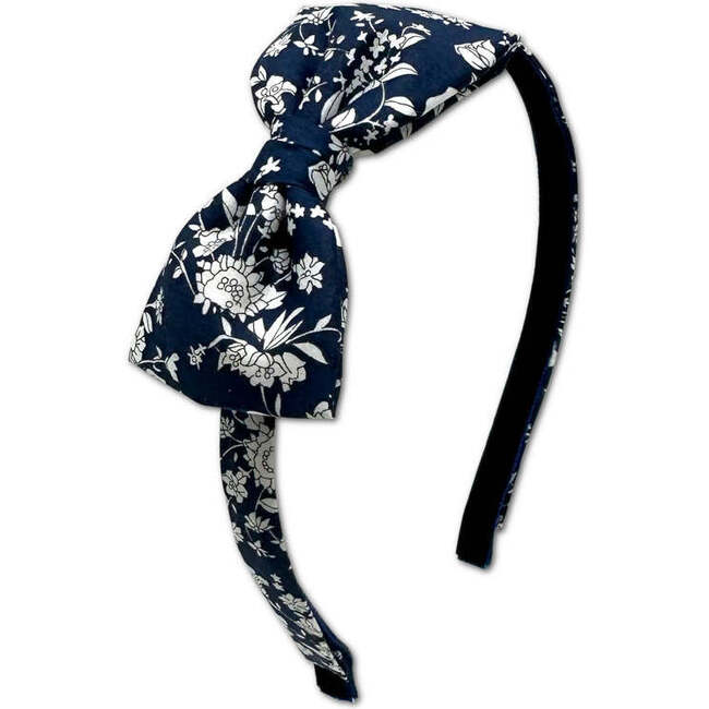 Liberty of London Bow Headband, Navy Floral