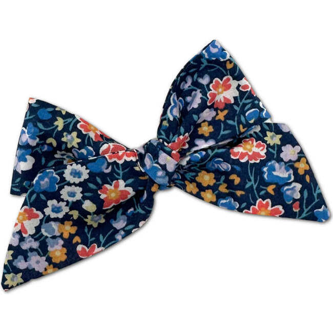Baby Tied Bow, Liberty of London Blue & Orange Floral - Bows - 1
