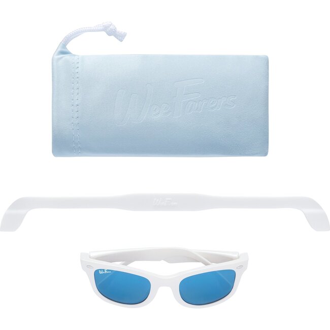 WeeFarers® Polarized Sunglasses, White with Sky Blue