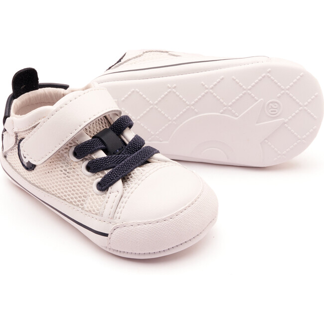 Baby Mesh, Snow, Navy - Crib Shoes - 3