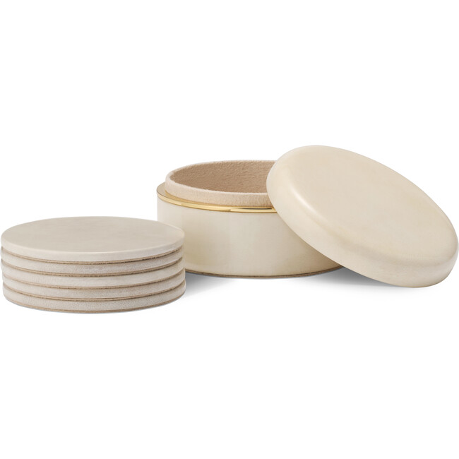 Livio Parchment Coaster Set, S/6