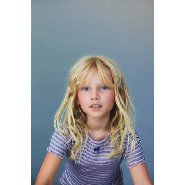 TNS Rib Tee Pink Lavander Mini Stripes - T-Shirts - 3