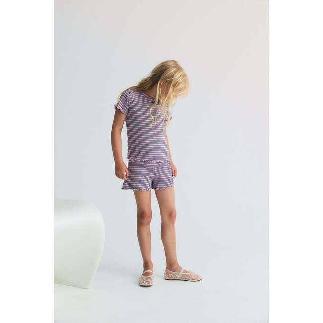 TNS Rib Tee Pink Lavander Mini Stripes - T-Shirts - 4