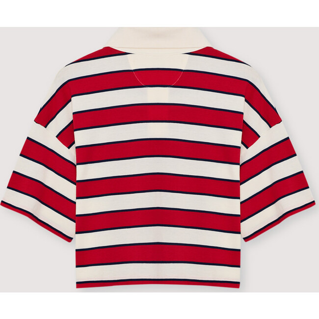 Acacia Woman Polo Tulip Red & Midnight Stripes