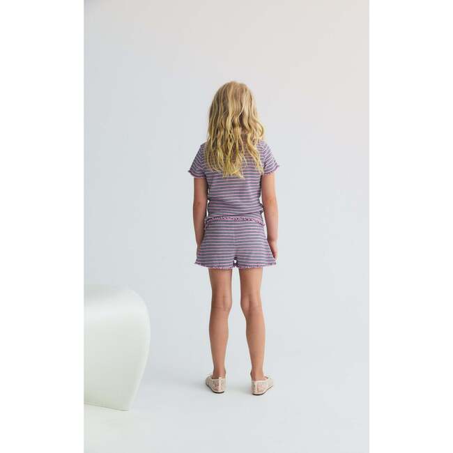 TNS Rib Short Pink Lavander Mini Stripes - Shorts - 3
