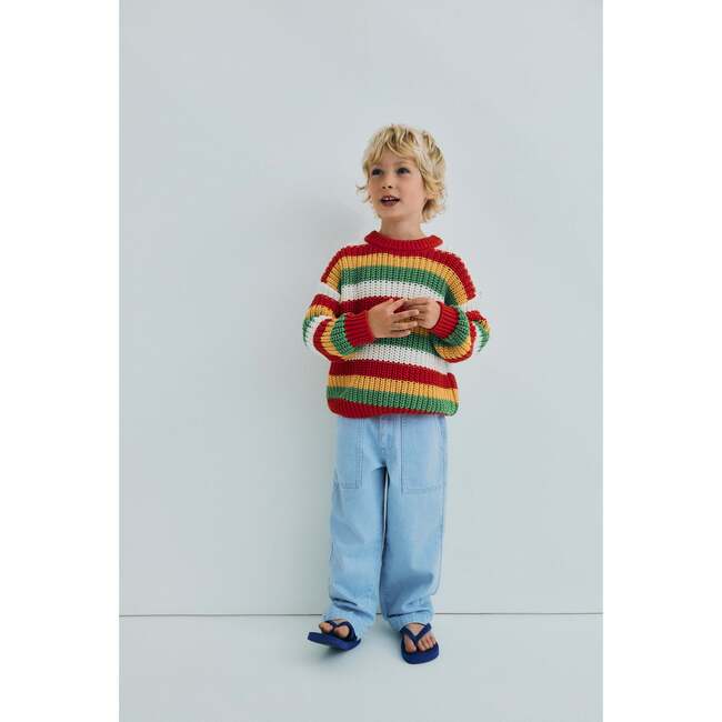 Lantana Jumper Tulip Red Knit Stripes - Sweaters - 4