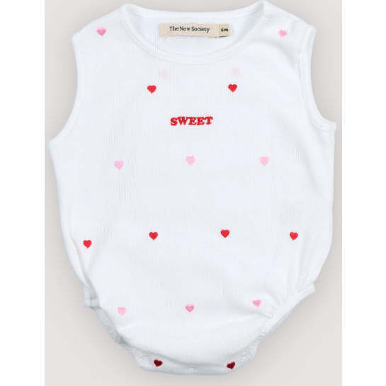 Petunia Baby Romper Hearts Pure Cloud