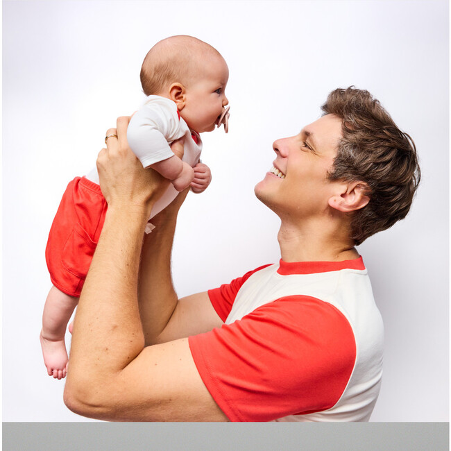 Color Block T-shirts, White, Engine Red - T-Shirts - 3