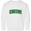 Personalized Varsity Shamrock Print Sweatshirt, White - Sweatshirts - 1 - thumbnail