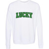 Personalized Varsity Shamrock Print Sweatshirt, White - Sweatshirts - 3